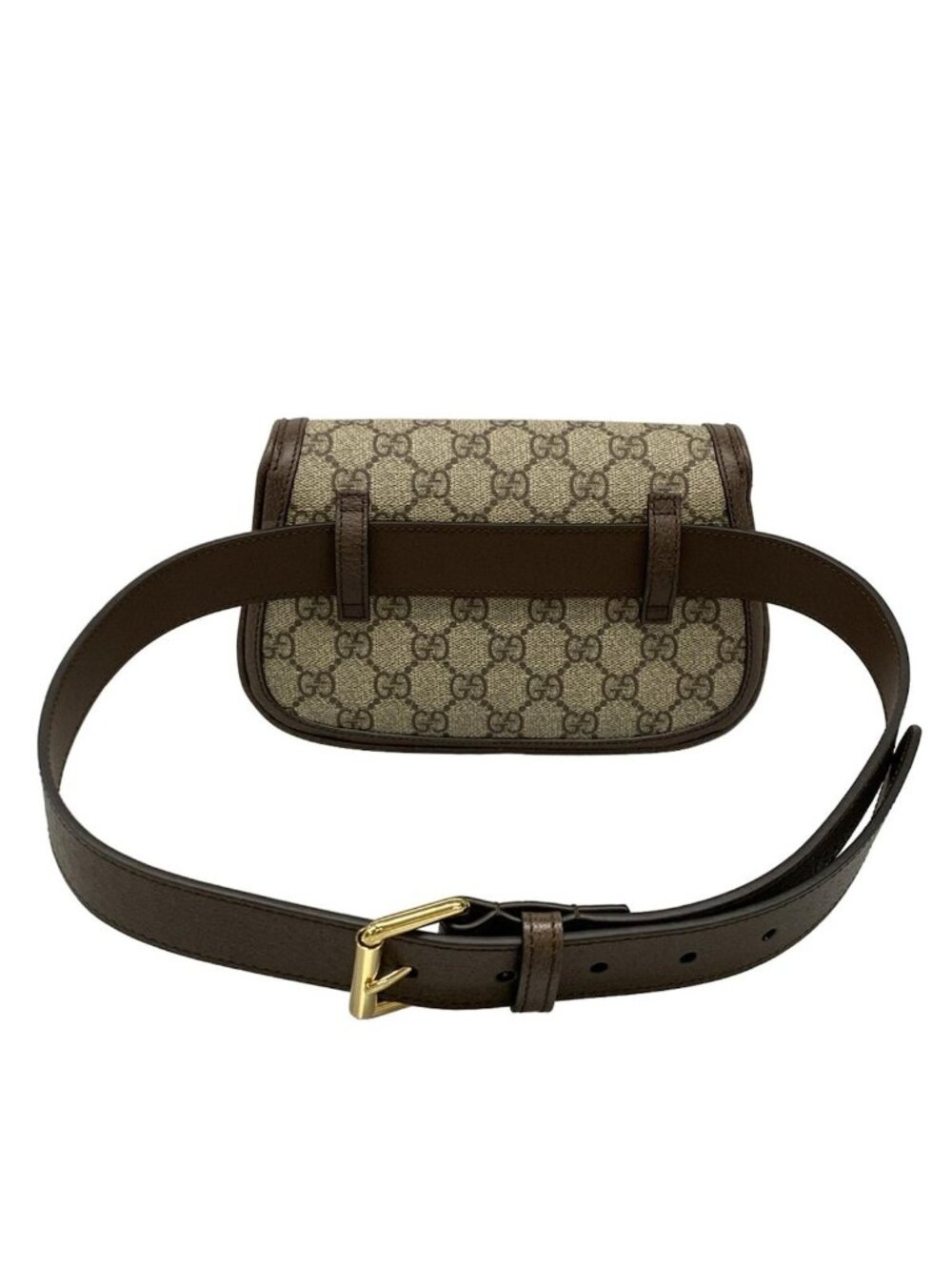 ★SOLD★ Gucci Waist Pouch Interlocking GG Plus Supreme Dark Brown Beige Leather - Picture 3 of 15